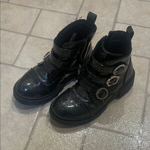 Justice Glittery Black Kids Boots